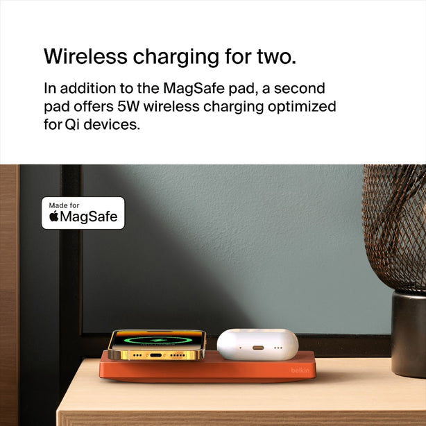 Belkin Magsafe 2-In-1 Wireless Flat Charge Pad Black