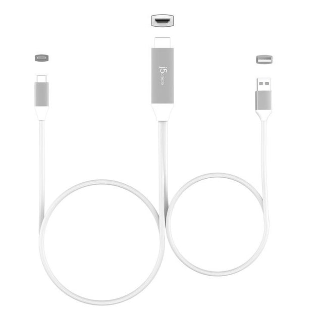 J5Create USB Type-C to 4K HDMI Cable with USB™ Type-A 5V pass-through