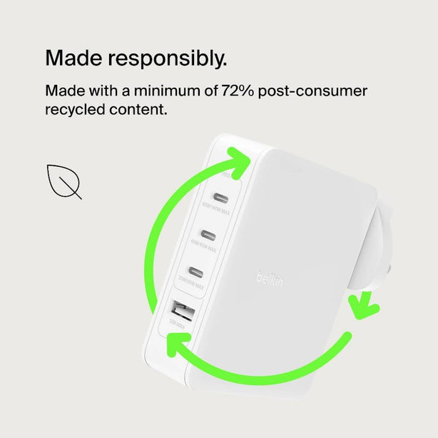 Belkin Pro 3X Usb-C 1X Usb-A Gan Charger 140W
