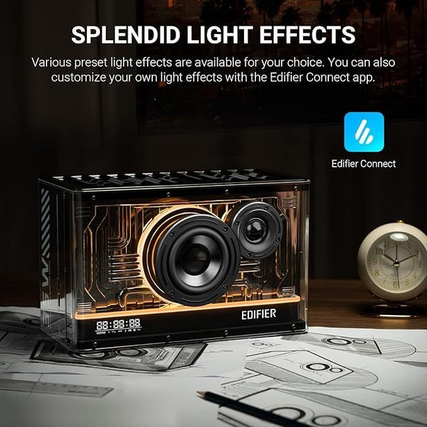 Edifier Qd35 White Tabletop Bluetooth Rgb Speaker With 35W Gan Charging
