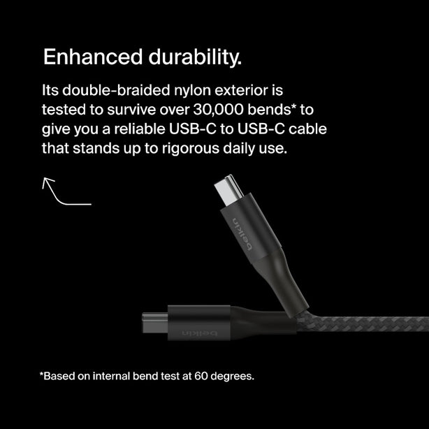 Belkin Usb-C To C Pd3.1 Cable 2M Up To 240W White