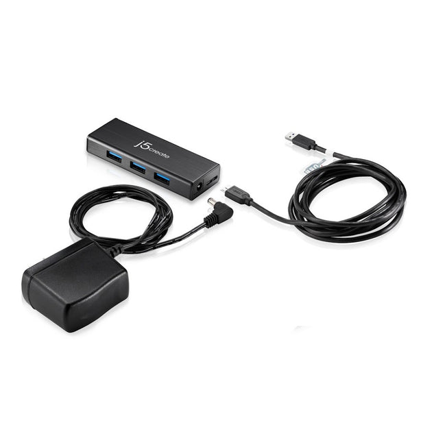 J5Create USB 3.0 4-Port Hub With AC Power Adapter