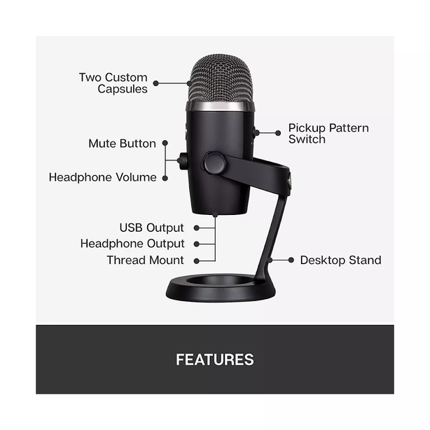 Logitech Blue Yeti Nano Usb Microphone Blackout