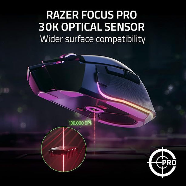 Razer Basilisk V3 Pro White Edition - Ergonomic Wireless Gaming Mouse