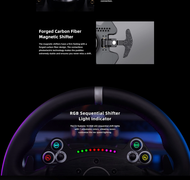 MOZA CS V2P Steering Wheel Aluminum Racing Wheel with RGB Lights