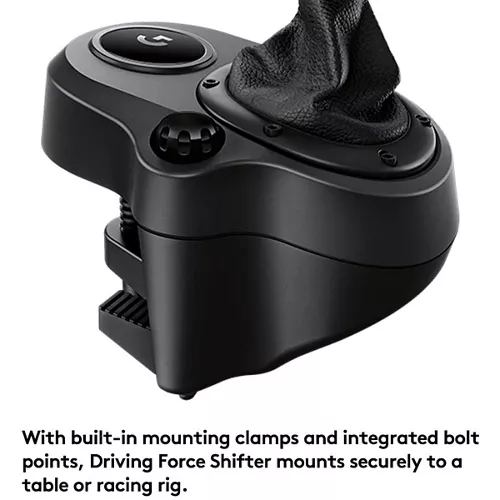 Logitech Driving Force Shifter – 6-Speed Gearbox, Solid Steel Shaft, Leather Knob & Boot