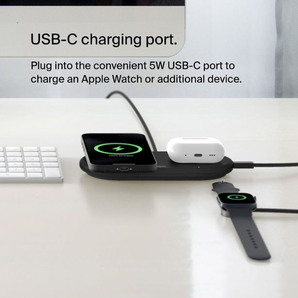 Belkin Qi2 2-in-1 Wireless Charging Pad – White