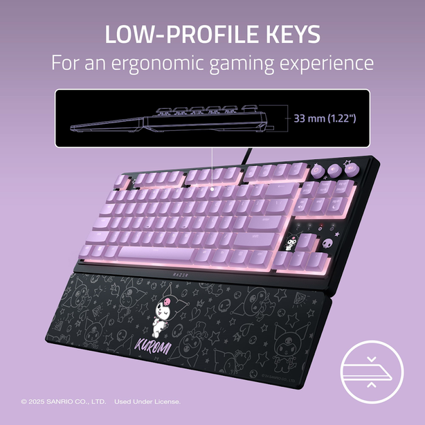 Razer Ornata V3 Tenkeyless - Low Profile Gaming Keyboard - US Layout - Kuromi Edition - FRML Packaging