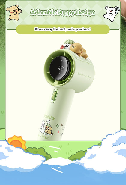 JISULIFE Handheld Fan PRO1 5000mAh Mini Portable Fan 9m/s Strong Wind Fast Charge – Green Maltese