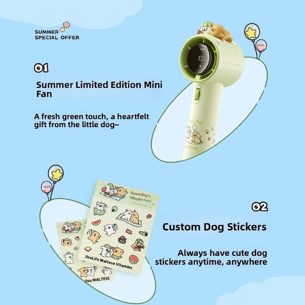 JISULIFE Handheld Fan PRO1 5000mAh Mini Portable Fan 9m/s Strong Wind Fast Charge – Green Maltese
