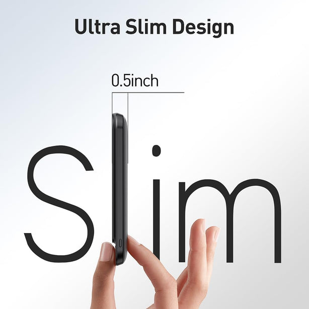 iWALK PowerGrip 5000mAh Slim Magnetic Wireless Power Bank for iPhone – Compact Charger (MXB008) Black Buy 1 Get 1 Free