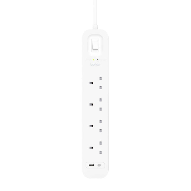 BELKIN 4 OUTLET SURGE PROTECTION STRIP W/USB A + C