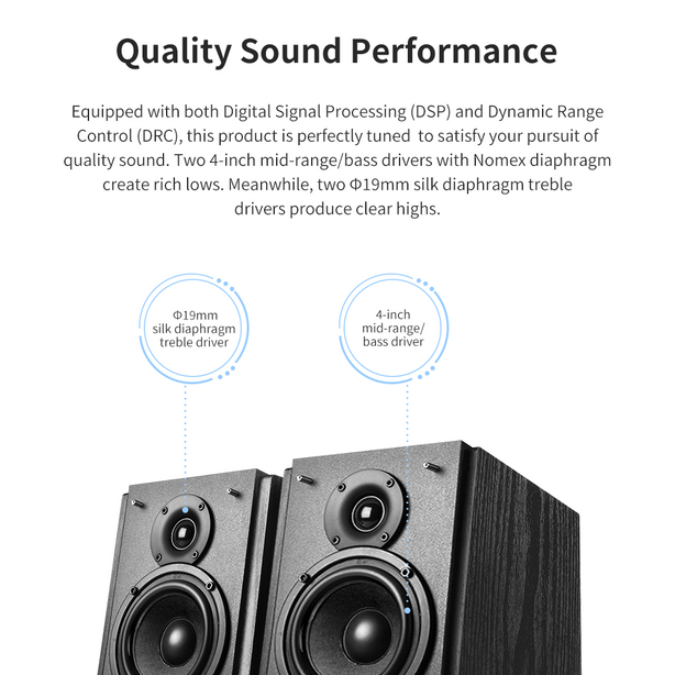 Edifier Bookshelf R1855Db Matte Black Bluetooth5.0 70W