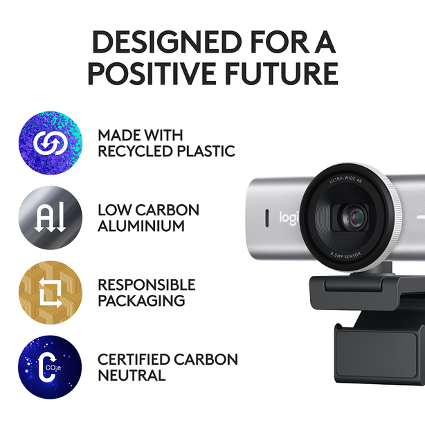 Logitech Mx Brio Ultra Hd 4K Webcam Pale Grey