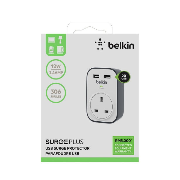 Belkin Surgecube 1 Outlet Surge Protector With 2 Usb Ports