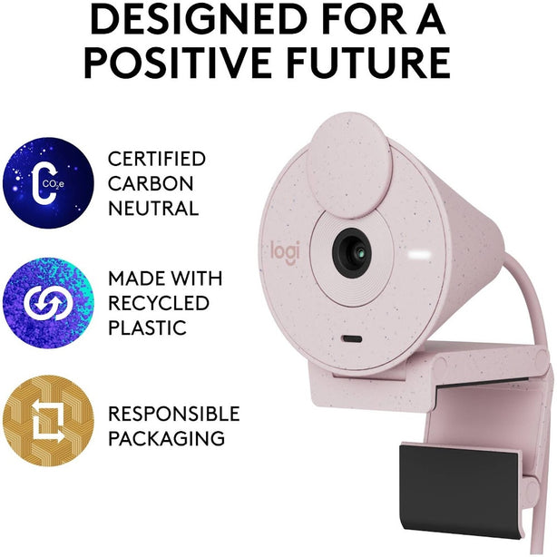 Logitech Brio 300 Full Hd Webcam - Rose