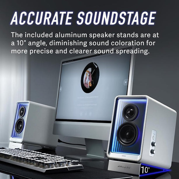 Edifier Qr65 White Monitor Speakers With Gan Charger 70W