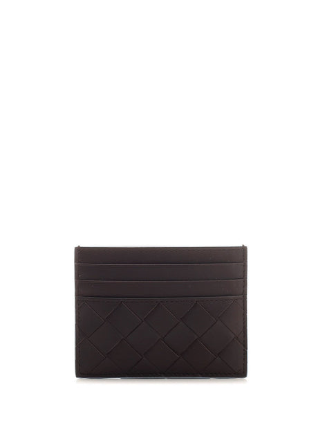 Bottega Veneta Card Holder With Weave - Brown
