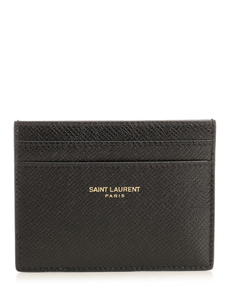 Saint Laurent Calfskin Card Holder - Black