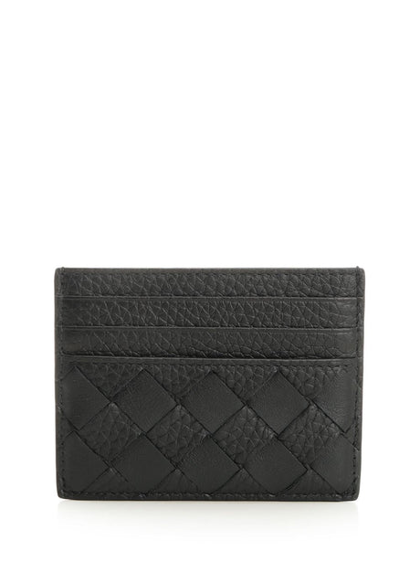 Bottega Veneta Woven Card Holder - Black
