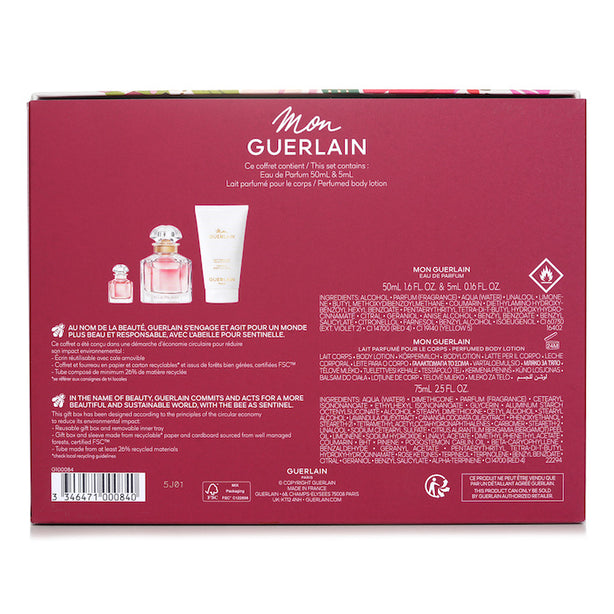Mon Guerlain Eau De Parfum Gift Set Edp 50ml+5ml+body Lotion 75ml - 3pcs