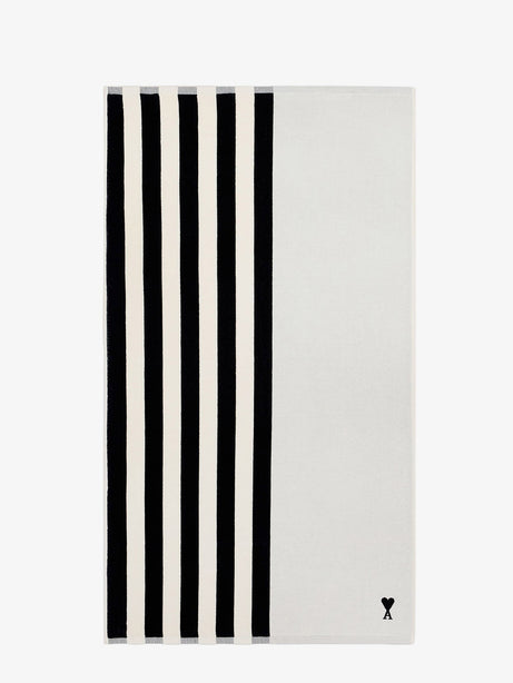 Ami Paris Cotton beach towel - Noir/Blanc Creme