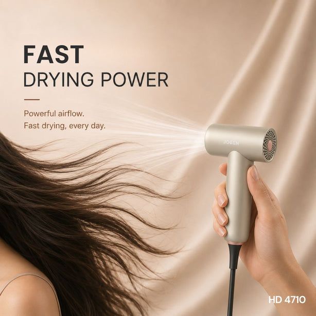 JOGEN HD 4710 Worldwide Voltage Pocket Hair Dryer 850W (Gray)