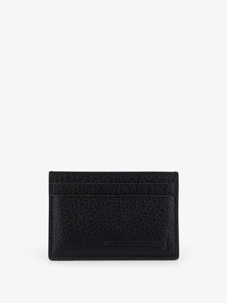 Tom Ford Leather card holder with embossed logo - Black