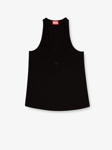 Diesel Ribbed cotton tank top - Nero