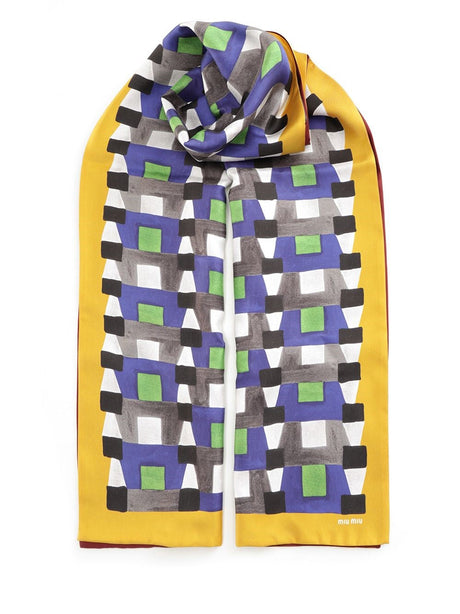 Miu Miu Geometric Scarf - Blue