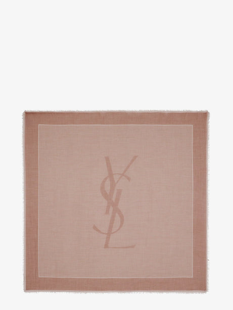 Saint Laurent Cassandre cashmere and silk foulard - Sienna