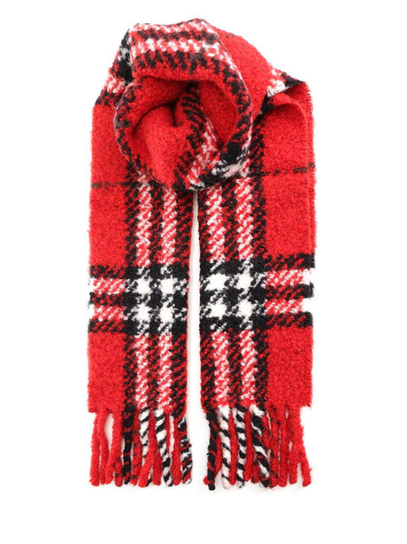 Burberry Fringed Scarf - Red