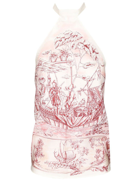 Ferragamo Top Scarf With Ethnic Print - Rose