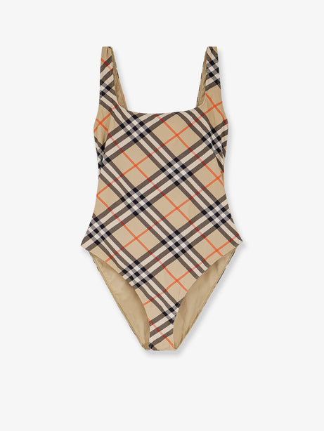 Burberry Nylon one-piece swimsuit with check print - Sand Ip Check