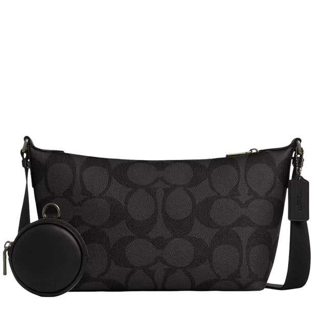 Coach Small Finn Crossbody Bag With Pouch In Maxi Signature Canvas - Charcoal/ Black CCG19