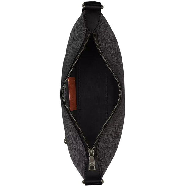 Coach Small Finn Crossbody Bag With Pouch In Maxi Signature Canvas - Charcoal/ Black CCG19