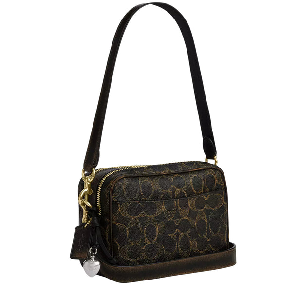 Coach Mini Carey Crossbody Bag In Loved Signature Canvas - Brown CEK73