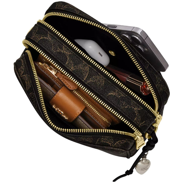 Coach Mini Carey Crossbody Bag In Loved Signature Canvas - Brown CEK73
