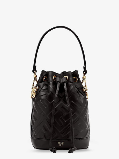 Fendi Mon Tresor leather bucket bag - Nero+Oro Soft