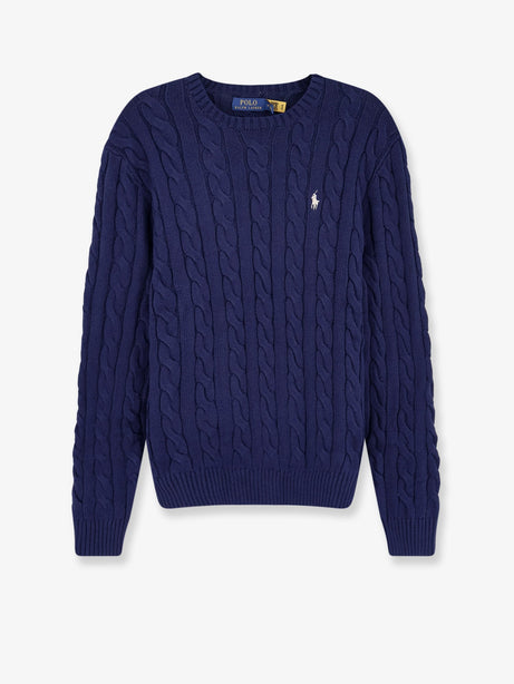 Polo Ralph Lauren Cotton sweater with embroidered logo on the front - Bright Navy