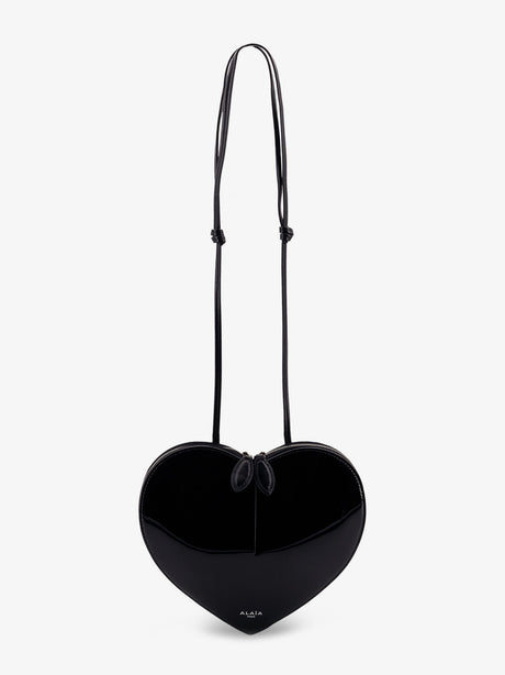 Alaia Le Coeur patent leather crossbody bag - Noir