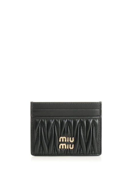 Miu Miu Matelassé Card Holder - Black
