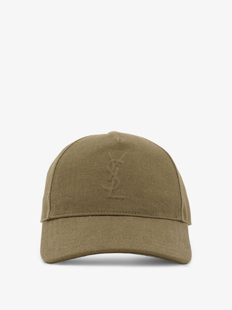 Saint Laurent Cassandre logo denim hat - Kaki