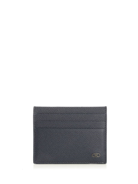 Ferragamo Gancini Credit Card Holder - Blue