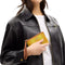 Coach Corner Zip Wristlet In Regenerative Cotton With Plaid Print - Burnished Amber CEF87