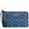Coach Large Corner Zip Wristlet In Signature Denim - Indigo CDE82
