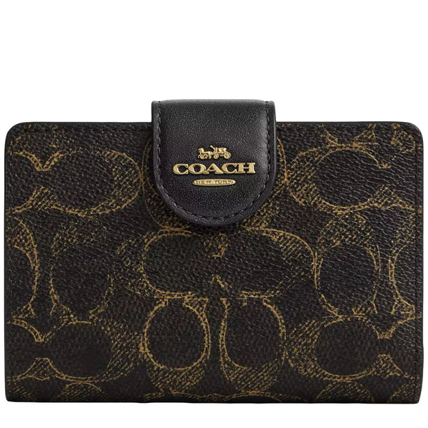 Coach Medium Corner Zip Wallet In Loved Signature Canvas - Brown CEC28