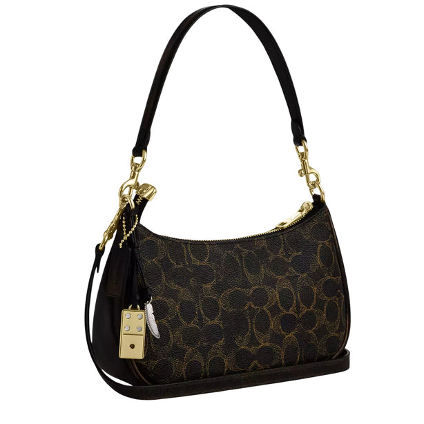 Coach Teri Shoulder Bag In Loved Signature Canvas With Charms - Brown CDY18