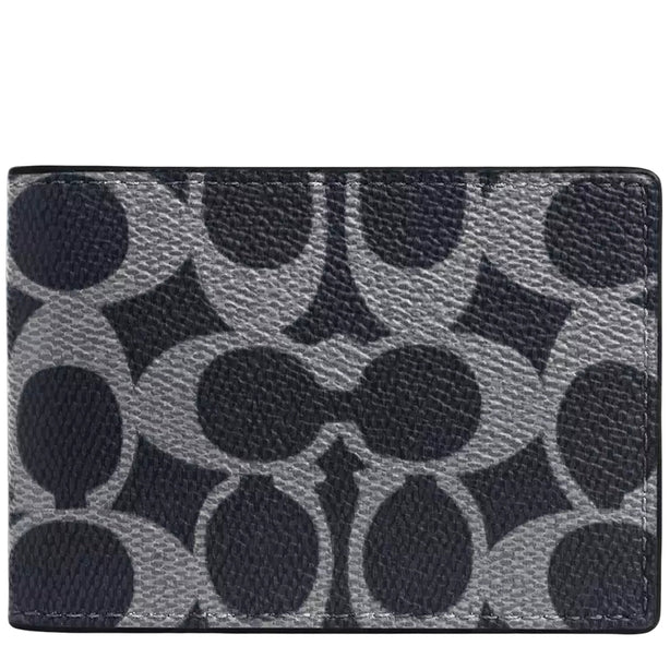 Coach Compact Billfold Wallet In Signature Canvas - Denim Chalk CW368