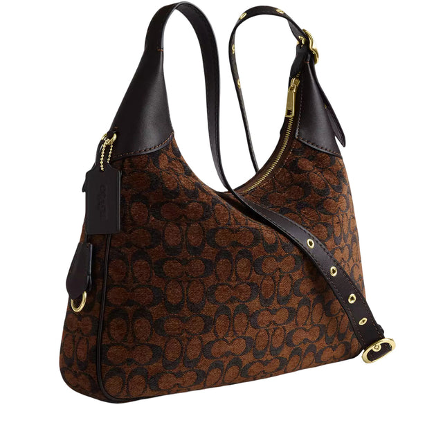 Coach Ella Shoulder Bag In Signature Chenille - Truffle CCE49